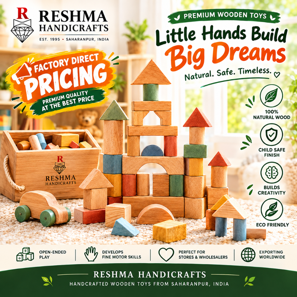 Factory direct pricing — Reshma Handicrafts wooden toys poster